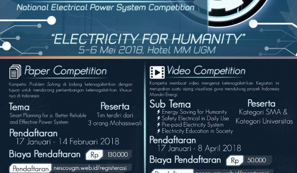 05 Mei 2018 - 06 Mei 2018 / NESCO 2018 (National Electrical Power System Competition)