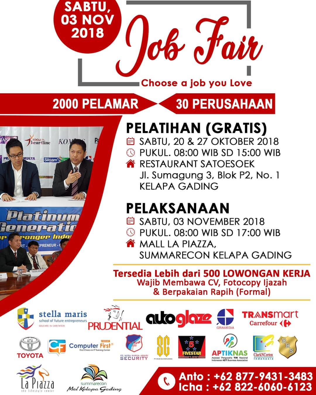 Job Fair La Piazza Kelapa Gading, 03 November 2018